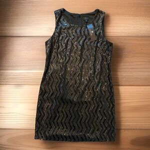 Banana Republic NWT Size 14 Monogram Chevron Sequin Sheath Dress Sleeveless
